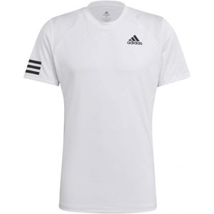 adidas CLUB 3 STRIPES TENNIS T-SHIRT Pánské tenisové tričko, Bílá,Černá, velikost L