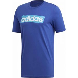 adidas E LIN BRUSH TEE modrá L - Pánské tričko