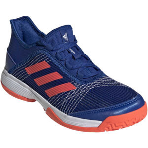 adidas ADIZERO CLUB K Dětská tenisová obuv, Modrá,Oranžová,Bílá, velikost 36 2/3
