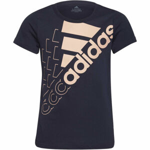 adidas LOGO T1 Dívčí tričko, Tmavě modrá,Růžová, velikost 152