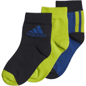 adidas LK ANKLE S 3PP Dětské ponožky, Černá,Zelená,Modrá, velikost 34-36