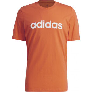 adidas LIN SJ T Pánské tričko, Oranžová,Bílá, velikost M