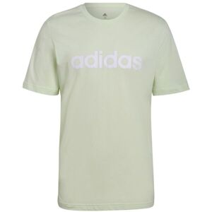 adidas LIN SJ T Pánské tričko, Světle zelená,Bílá, velikost S