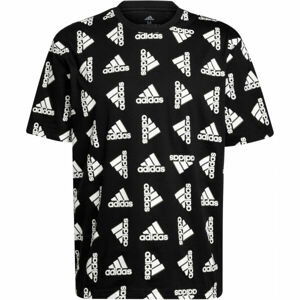 adidas Q4 BLUV TEE Pánské tričko, Černá,Bílá, velikost L