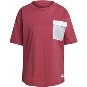 adidas Q2SP T-SHIRT Dámské tričko, Růžová,Bílá, velikost S