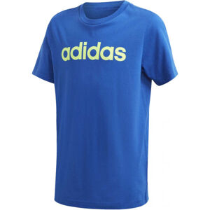 adidas YB E LIN TEE Chlapecké triko, modrá, velikost 140