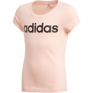 adidas YG LINEAR TEE růžová 140 - Dívčí triko