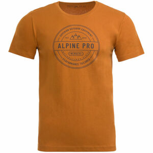 ALPINE PRO JAEL Pánské triko, Oranžová,Tmavě šedá, velikost S