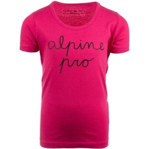 ALPINE PRO GRETO Dětské triko, Růžová,Černá, velikost