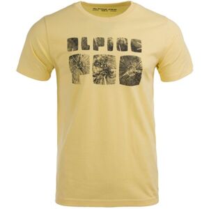 ALPINE PRO PREBL Pánské triko, Žlutá,Černá, velikost XXXL