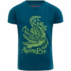ALPINE PRO RUGGLO Chlapecké tričko, Modrá,Světle zelená, velikost 104-110