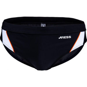 Aress NIKOS Pánské slipové plavky, Černá,Bílá,Oranžová, velikost XL