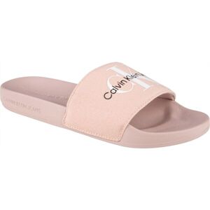 Calvin Klein SLIDE MONOGRAM CO Dámské pantofle, růžová, velikost 41