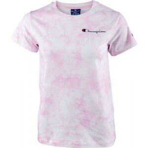 Champion CREWNECK T-SHIRT Dámské tričko, Růžová,Černá, velikost S