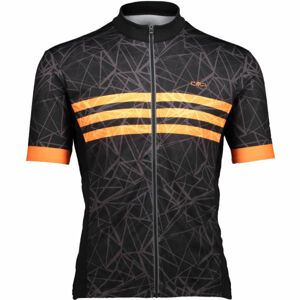 CMP MAN BIKE T-SHIRT Pánský cyklistický dres, Černá,Oranžová, velikost 54