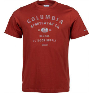 Columbia M PATH LAKE GRAPHIC TEE Pánské triko, Červená,Bílá, velikost S