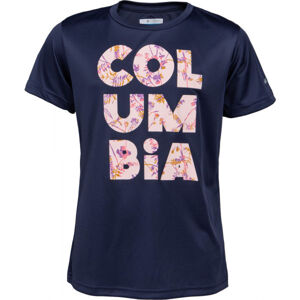 Columbia PETIT FOND GRAPHIC SHORT SLEEVE TEE Dětské triko, Tmavě modrá,Růžová, velikost