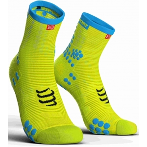 Compressport RACE V3.0 RUN HI Běžecké ponožky, reflexní neon, veľkosť 39-41