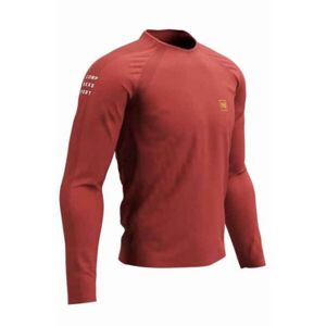 Compressport TRAINING TSHIRT LS Pánské tréninkové triko s dlouhým rukávem, červená, velikost M