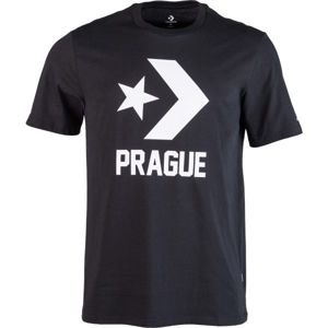 Converse PRAGUE TEE Pánské tričko, Černá,Bílá, velikost M