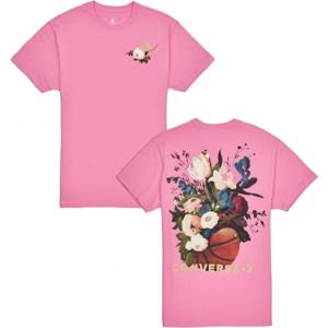 Converse FLORAL BASKETBALL RELAXED TEE růžová L - Dámské triko