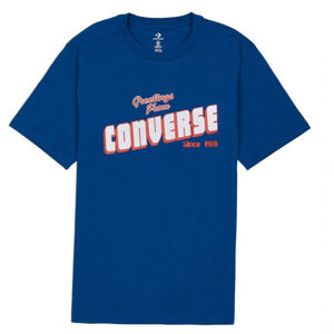 Converse GREETINGS SS TEE Pánské tričko, Modrá,Bílá, velikost S