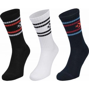 Converse MENS VINTAGE STAR 3P Pánské ponožky, Černá,Bílá,Mix, velikost 43-46