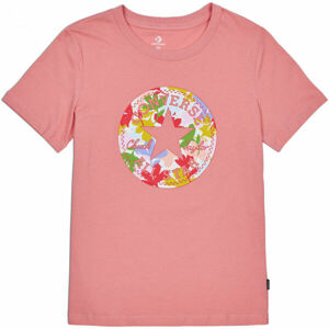 Converse FLOWER VIBES CHUCK PATCH CLASSIC TEE Růžová XS - Dámské tričko