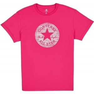Converse PRECIOUS METAL CHUCK PATCH EASY CREW TEE růžová S - Dámské triko