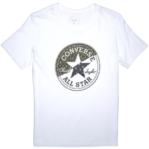 Converse SPLICED LEOPARD CP CREW TEE bílá L - Dámské tričko