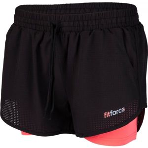Fitforce CRISTAL růžová S - Dámské šortky s vnitřními šortkami