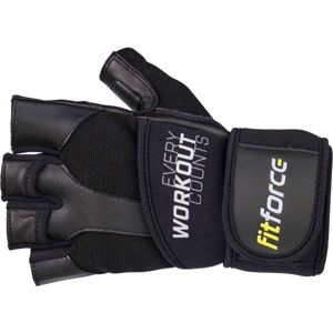 Fitforce LINEAR  S - Kožené fitness rukavice