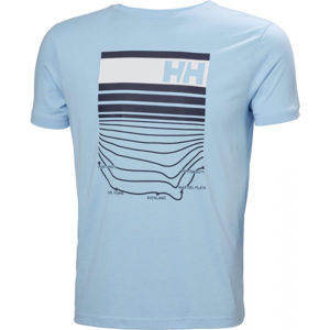 Helly Hansen SHORELINE T-SHIRT Extra měkké pánské triko, Světle modrá,Černá, velikost L