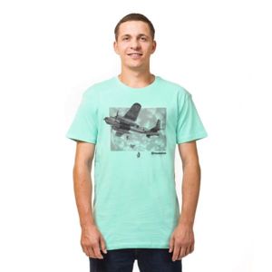 Horsefeathers BOMBER  T-SHIRT Pánské tričko, Světle zelená,Šedá, velikost L