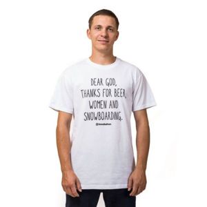 Horsefeathers DEAR GOD T-SHIRT bílá XL - Pánské tričko