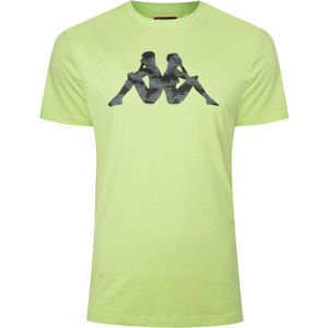 Kappa LOGO GIERMO Pánské tričko, Světle zelená,Černá, velikost S