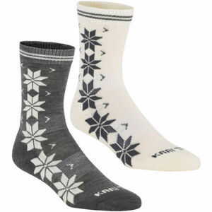 KARI TRAA VINST WOOL SOCK 2PK Dámské vlněné ponožky, Bílá,Tmavě šedá, velikost 36-38