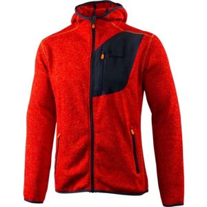 Klimatex ADIS Pánský outdoor svetr s kapucí, Červená,Černá, velikost M