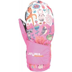 Level ANIMAL růžová 1 - Voděodolné celozateplené rukavice