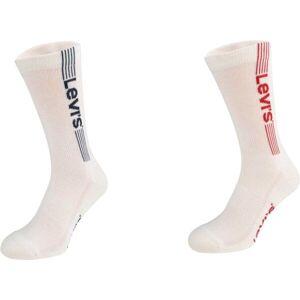 Levi's REG CUT SPORT LOGO 2P Unisexové ponožky, bílá, veľkosť 43-46