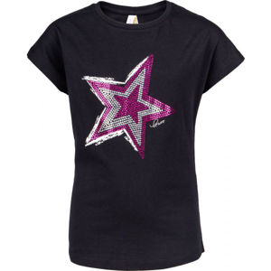 Lewro JEMIA Dívčí triko, Černá,Růžová,Bílá, velikost 140-146