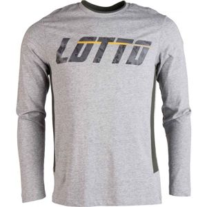 Lotto LOGO II TEE LS MEL JS Pánské tričko s dlouhým rukávem, Šedá,Tmavě šedá, velikost L