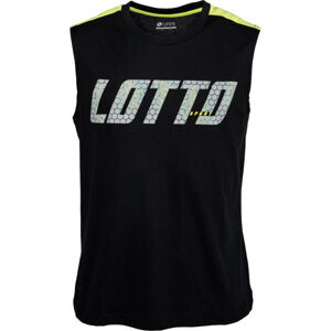 Lotto LOGO III TEE SL JS Pánské triko bez rukávů, Černá,Zelená, velikost M