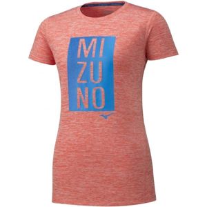 Mizuno IMPULSE CORE GRAPHIC TEE Dámské běžecké triko, Lososová,Modrá, velikost