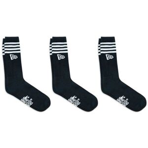 New Era STRIPE CREW 3PACK Ponožky, černá, veľkosť 39-42