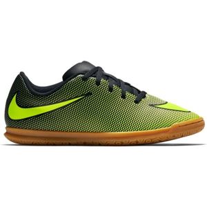 Nike JR BRAVATA IC Dětská sálová obuv, Černá,Světle zelená,Hnědá, velikost 3