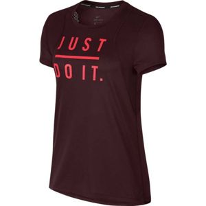 Nike RUN TOP SS GX JDI vínová M - Dámské běžecké triko