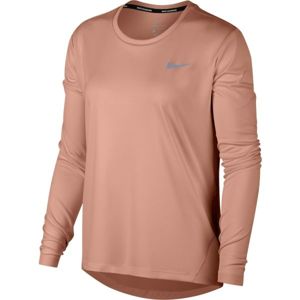 Nike MILER TOP LS růžová S - Dámské tričko