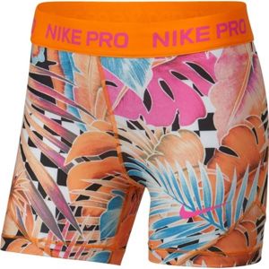 Nike NP SHORT BOY AOP1 Dívčí sportovní šortky, Oranžová,Mix, velikost L