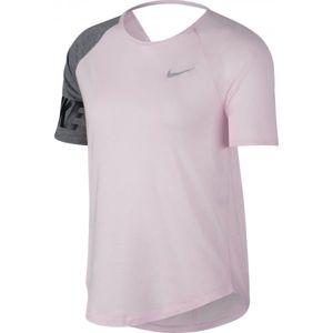 Nike W MILER TOP SS SD růžová S - Dámské triko